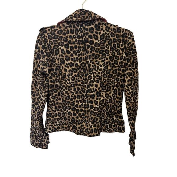 NWT WHBM leopard moto jacket sz 0 - Picture 3 of 10